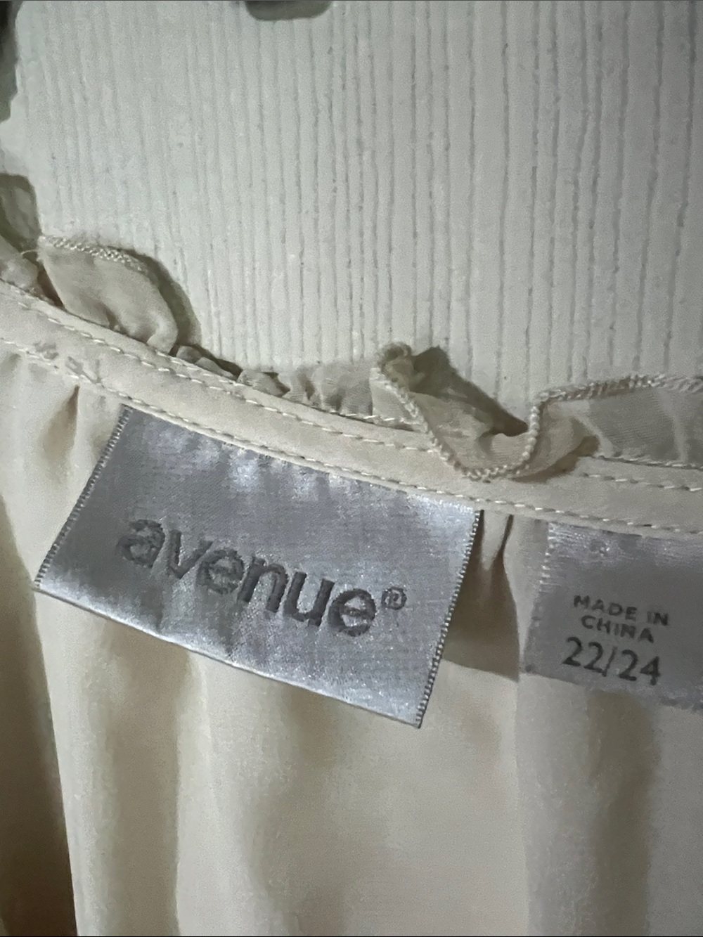 Avenue Cream Ruffle-Trim V-Neck Blouse - Picture 4 of 4